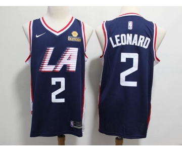 Men's Nike Los Angeles Clippers #2 Kawhi Leonard Swingman Navy Blue NBA Jersey - City Edition