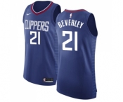 Men's Nike Los Angeles Clippers #21 Patrick Beverley Authentic Blue Road NBA Jersey - Icon Edition