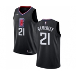 Men's Nike Los Angeles Clippers #21 Patrick Beverley Swingman Black Alternate NBA Jersey Statement Edition