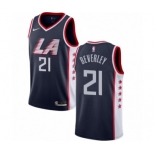 Men's Nike Los Angeles Clippers #21 Patrick Beverley Swingman Navy Blue NBA Jersey - City Edition