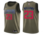 Men's Nike Los Angeles Clippers #23 Louis Williams Swingman Green Salute to Service NBA Jersey