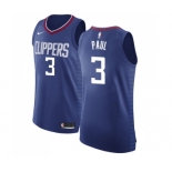 Men's Nike Los Angeles Clippers #3 Chris Paul Authentic Blue Road NBA Jersey - Icon Edition