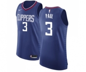 Men's Nike Los Angeles Clippers #3 Chris Paul Authentic Blue Road NBA Jersey - Icon Edition