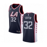 Men's Nike Los Angeles Clippers #32 Blake Griffin Authentic Navy Blue NBA Jersey - City Edition