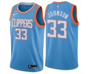 Men's Nike Los Angeles Clippers #33 Wesley Johnson Swingman Blue NBA Jersey - City Edition