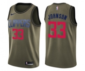 Men's Nike Los Angeles Clippers #33 Wesley Johnson Swingman Green Salute to Service NBA Jersey