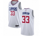 Men's Nike Los Angeles Clippers #33 Wesley Johnson Swingman White NBA Jersey - Association Edition