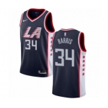 Men's Nike Los Angeles Clippers #34 Tobias Harris Swingman Navy Blue NBA Jersey - City Edition