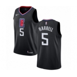 Men's Nike Los Angeles Clippers #5 Montrezl Harrell Authentic Black NBA Jersey Statement Edition