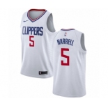 Men's Nike Los Angeles Clippers #5 Montrezl Harrell Authentic White NBA Jersey - Association Edition