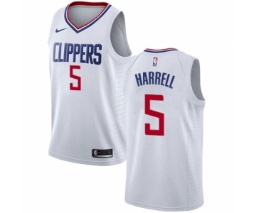 Men's Nike Los Angeles Clippers #5 Montrezl Harrell Authentic White NBA Jersey - Association Edition