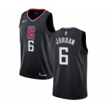 Men's Nike Los Angeles Clippers #6 DeAndre Jordan Swingman Black Alternate NBA Jersey Statement Edition