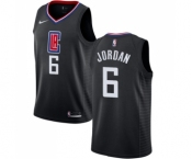 Men's Nike Los Angeles Clippers #6 DeAndre Jordan Swingman Black Alternate NBA Jersey Statement Edition