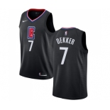 Men's Nike Los Angeles Clippers #7 Sam Dekker Swingman Black Alternate NBA Jersey Statement Edition