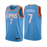 Men's Nike Los Angeles Clippers #7 Sam Dekker Swingman Blue NBA Jersey - City Edition