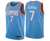 Men's Nike Los Angeles Clippers #7 Sam Dekker Swingman Blue NBA Jersey - City Edition