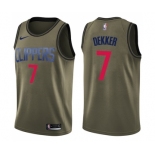 Men's Nike Los Angeles Clippers #7 Sam Dekker Swingman Green Salute to Service NBA Jersey