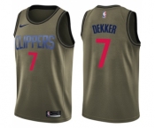 Men's Nike Los Angeles Clippers #7 Sam Dekker Swingman Green Salute to Service NBA Jersey