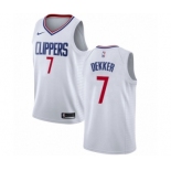 Men's Nike Los Angeles Clippers #7 Sam Dekker Swingman White NBA Jersey - Association Edition