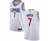 Men's Nike Los Angeles Clippers #7 Sam Dekker Swingman White NBA Jersey - Association Edition