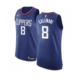 Men's Nike Los Angeles Clippers #8 Danilo Gallinari Authentic Blue Road NBA Jersey - Icon Edition