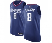 Men's Nike Los Angeles Clippers #8 Danilo Gallinari Authentic Blue Road NBA Jersey - Icon Edition