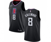 Men's Nike Los Angeles Clippers #8 Danilo Gallinari Swingman Black Alternate NBA Jersey Statement Edition