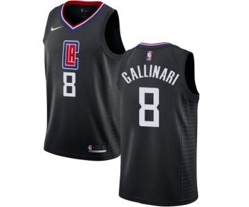 Men's Nike Los Angeles Clippers #8 Danilo Gallinari Swingman Black Alternate NBA Jersey Statement Edition