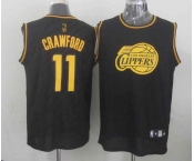 nba los angeles clippers #11 jamal crawford black[gold lettering fashion]