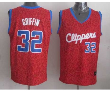 nba los angeles clippers #32 griffin red leopard print[2014 new]