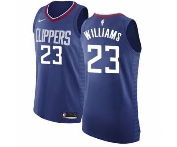 Women's Los Angeles Clippers #23 Lou Williams Authentic Blue Basketball Jersey - Icon Edition