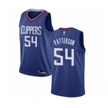 Women's Los Angeles Clippers #54 Patrick Patterson Authentic Blue Basketball Jersey - Icon Edition