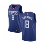 Women's Los Angeles Clippers #8 Moe Harkless Authentic Blue Basketball Jersey - Icon Edition