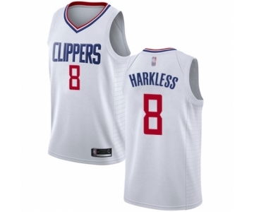 Women's Los Angeles Clippers #8 Moe Harkless Authentic White Basketball Jersey - Association Edition