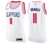 Women's Nike Los Angeles Clippers #11 Avery Bradley Swingman White Pink Fashion NBA Jersey