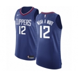 Women's Nike Los Angeles Clippers #12 Luc Mbah a Moute Authentic Blue NBA Jersey - Icon Edition