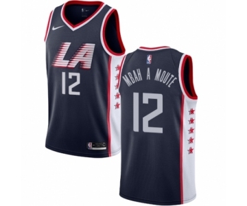 Women's Nike Los Angeles Clippers #12 Luc Mbah a Moute Swingman Navy Blue NBA Jersey - City Edition