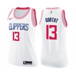 Women's Nike Los Angeles Clippers #13 Marcin Gortat Swingman White Pink Fashion NBA Jersey