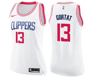 Women's Nike Los Angeles Clippers #13 Marcin Gortat Swingman White Pink Fashion NBA Jersey