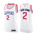 Women's Nike Los Angeles Clippers #2 Shai Gilgeous-Alexander Swingman White Pink Fashion NBA Jersey