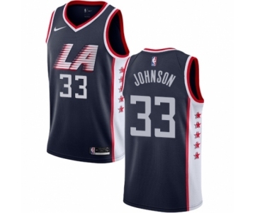 Women's Nike Los Angeles Clippers #33 Wesley Johnson Swingman Navy Blue NBA Jersey - City Edition