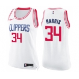 Women's Nike Los Angeles Clippers #34 Tobias Harris Swingman White Pink Fashion NBA Jersey