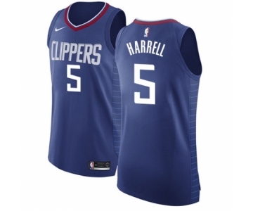 Women's Nike Los Angeles Clippers #5 Montrezl Harrell Authentic Blue NBA Jersey - Icon Edition