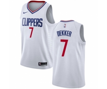 Women's Nike Los Angeles Clippers #7 Sam Dekker Authentic White NBA Jersey - Association Edition