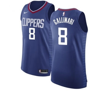 Women's Nike Los Angeles Clippers #8 Danilo Gallinari Authentic Blue Road NBA Jersey - Icon Edition