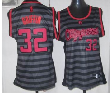 women nba los angeles clippers #32 griffin grey[black strip]