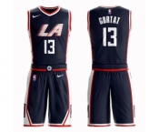 Youth Los Angeles Clippers #13 Marcin Gortat Swingman Navy Blue Basketball Suit Jersey - City Edition