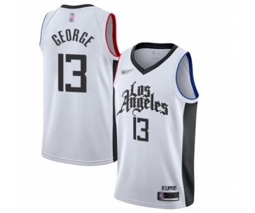 Youth Los Angeles Clippers #13 Paul George Swingman White Basketball Jersey - 2019-20 City Edition