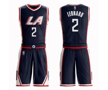 Youth Los Angeles Clippers #2 Kawhi Leonard Swingman Navy Blue Basketball Suit Jersey - City Edition