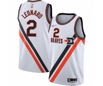 Youth Los Angeles Clippers #2 Kawhi Leonard Swingman White Hardwood Classics Finished Basketball Jersey